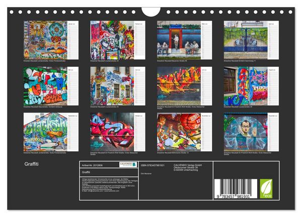Produktbild: Graffiti (Wandkalender 2026 DIN A4 quer), CALVENDO Monatskalender