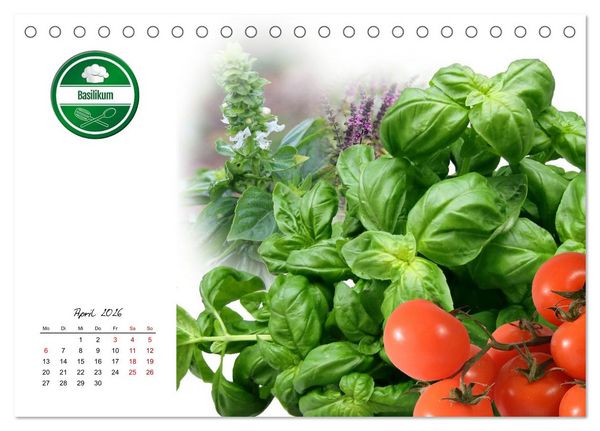 Produktbild: K&uuml;chenkr&auml;uter f&uuml;r jeden Geschmack (Tischkalender 2026 DIN A5 quer), CALVENDO Monatskalender