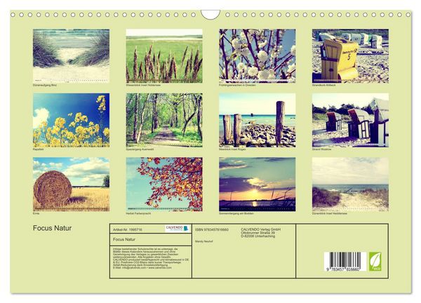 Produktbild: Focus Natur (Wandkalender 2026 DIN A3 quer), CALVENDO Monatskalender