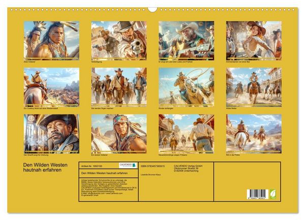 Produktbild: Den Wilden Westen hautnah erfahren (Wandkalender 2026 DIN A2 quer), CALVENDO Monatskalender