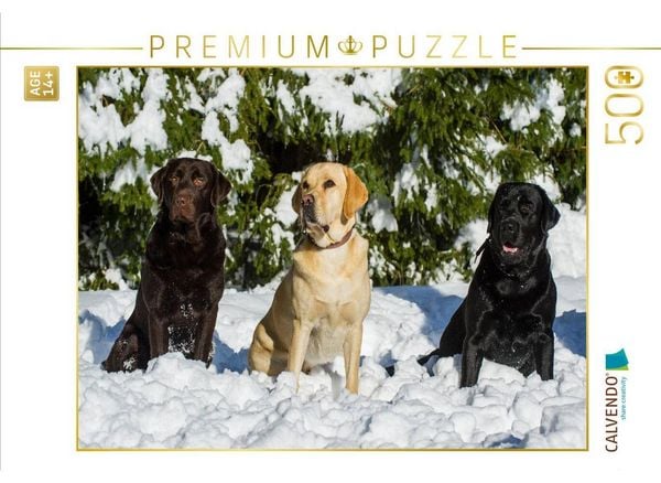 CALVENDO Puzzle Labrador Retriever - Freunde für´s Leben | 500 Teile Lege-Größe 48 × 36 cm Foto-Puzzle für Erwachsene