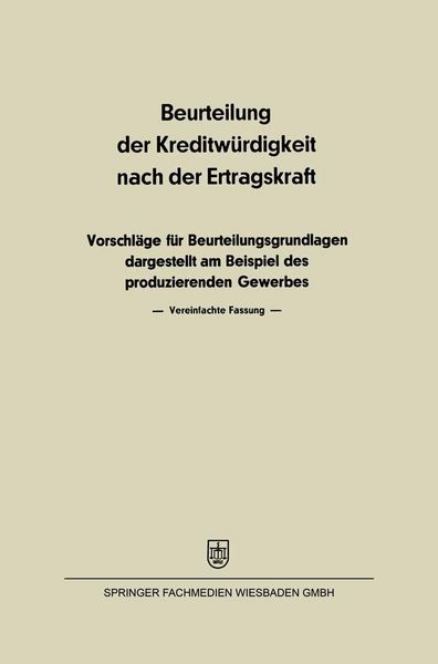 Produktbild: Beurteilung der Kreditw&uuml;rdigkeit nach der Ertragskraft
