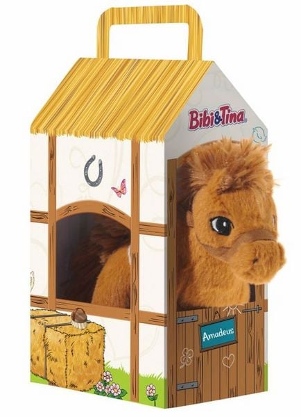Produktbild: Heunec 636965 - Bibi & Tina, Pferd Amadeus im Stall, stehend, Pl&uuml;schtier, braun 17 cm