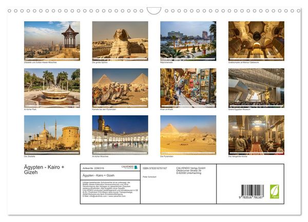 Produktbild: &Auml;gypten - Kairo + Gizeh (Wandkalender 2027 DIN A3 quer), CALVENDO Monatskalender