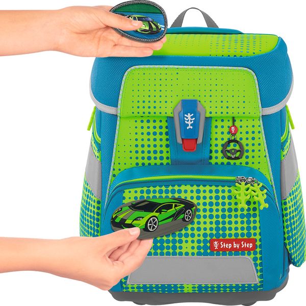 Produktbild: STEP BY STEP&reg; Schulrucksack Zubeh&ouml;rset Magic Mags, Race Car Chuck