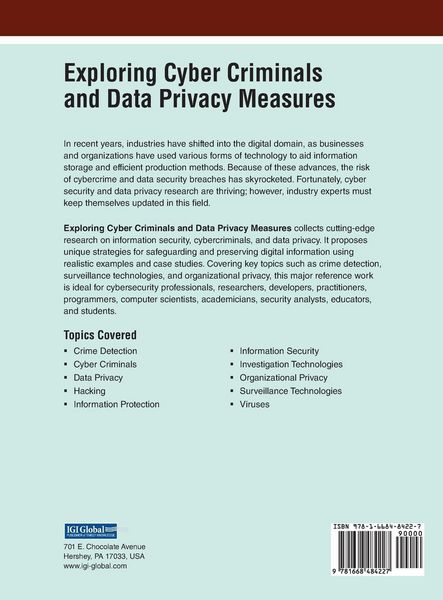 Produktbild: Exploring Cyber Criminals and Data Privacy Measures