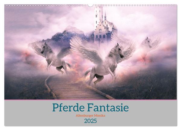 Pferde Fantasie (Wandkalender 2025 DIN A2 quer), CALVENDO Monatskalender