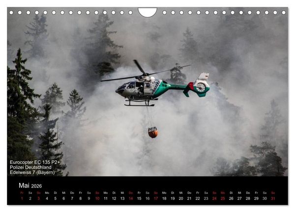 Produktbild: Hubschrauber im Einsatz (Wandkalender 2026 DIN A4 quer), CALVENDO Monatskalender