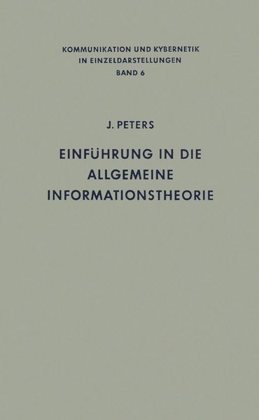 Produktbild: Einf&uuml;hrung in die allgemeine Informationstheorie