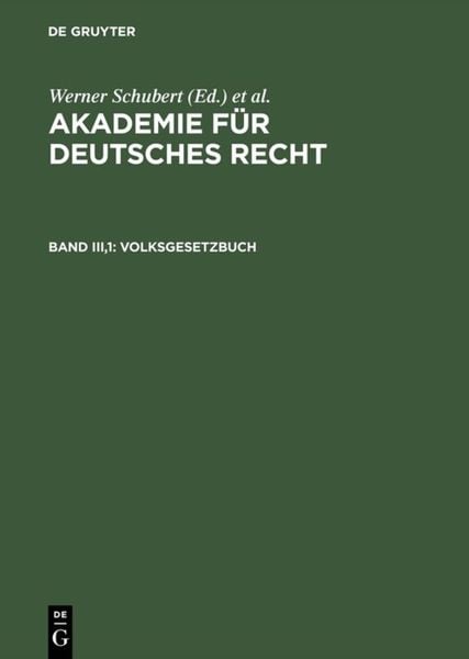 Produktbild: Akademie f&uuml;r Deutsches Recht / Volksgesetzbuch
