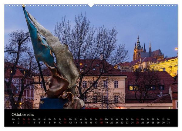 Produktbild: Prag - die goldene Stadt (hochwertiger Premium Wandkalender 2026 DIN A2 quer), Kunstdruck in Hochglanz