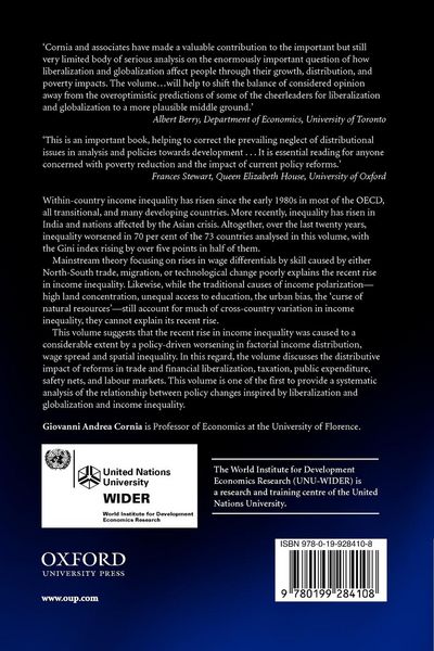 Produktbild: Inequality, Growth, and Poverty in an Era of Liberalization and Globalization