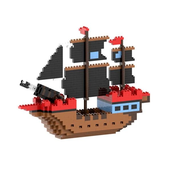 BRIXIES 200186 - Piratenschiff, 3D Konstruktionsbausatz aus Ministeinen, 726 Teile