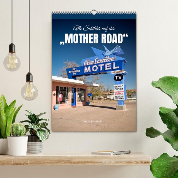 Produktbild: Alte Schilder an der &bdquo;Mother Road&ldquo; (Wandkalender 2026 DIN A2 hoch), CALVENDO Monatskalender