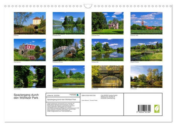 Produktbild: Spaziergang durch den W&ouml;rlitzer Park (Wandkalender 2026 DIN A3 quer), CALVENDO Monatskalender
