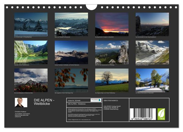 Produktbild: DIE ALPEN - Weitblicke (Wandkalender 2026 DIN A4 quer), CALVENDO Monatskalender