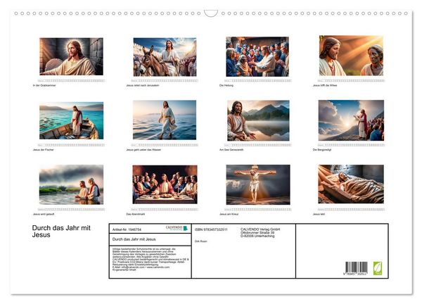Produktbild: Durch das Jahr mit Jesus (Wandkalender 2026 DIN A2 quer), CALVENDO Monatskalender