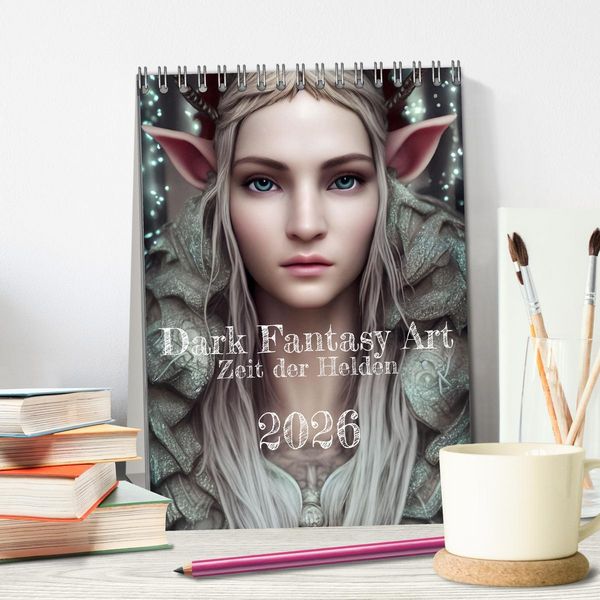 Produktbild: Dark Fantasy Art - Zeit der Helden (Tischkalender 2026 DIN A5 hoch), CALVENDO Monatskalender