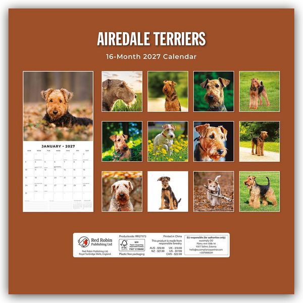 Produktbild: Airdale Terriers &ndash; Airdale Terrier 2027 &ndash; 16-Monatskalender