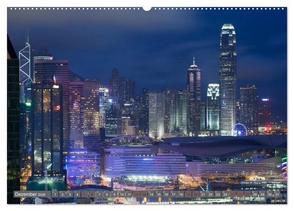 Produktbild: Hong Kong Citylights (hochwertiger Premium Wandkalender 2026 DIN A2 quer), Kunstdruck in Hochglanz
