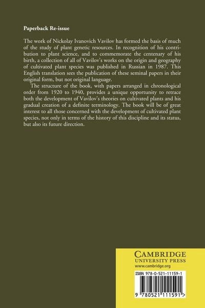 Produktbild: Origin and Geography of Cultivated Plants