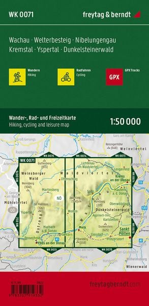 Produktbild: freytag & berndt Wanderkarte WK 0071 Wachau, Welterbesteig - Nibelungengau - Kremstal - Yspertal - Dunkelsteinerwald 1:50.000