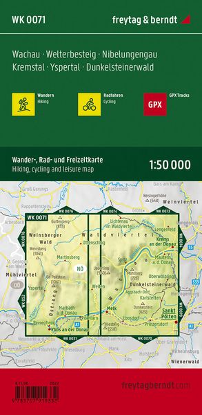 Produktbild: Freytag & berndt Wanderkarte WK 0071 Wachau, Welterbesteig - Nibelungengau - Kremstal - Yspertal - Dunkelsteinerwald 1:50.000