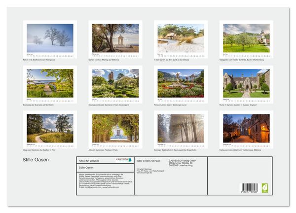 Produktbild: Stille Oasen (Wandkalender 2026 DIN A2 quer), CALVENDO Monatskalender