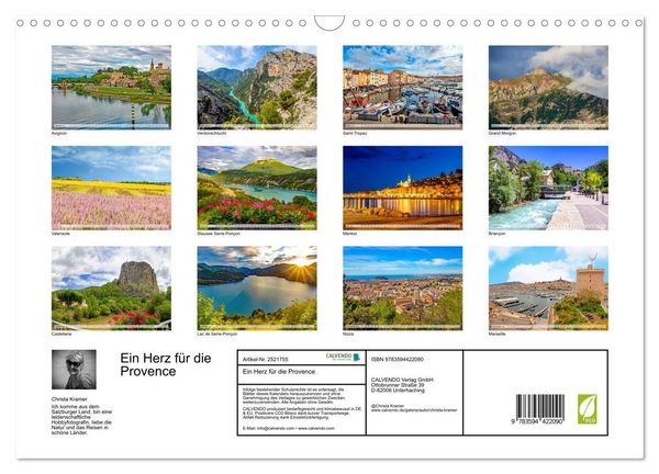 Produktbild: Ein Herz f&uuml;r die Provence (Wandkalender 2027 DIN A3 quer), CALVENDO Monatskalender
