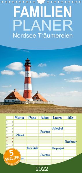 Produktbild: Nordsee Tr&auml;umereien - Familienplaner hoch (Wandkalender 2022 , 21 cm x 45 cm, hoch)