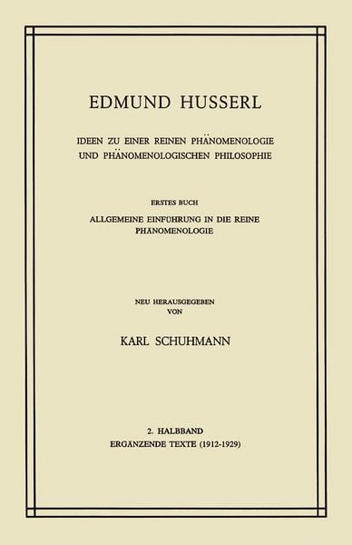 Produktbild: Ideen zu Einer Reinen Ph&auml;nomenologie und Ph&auml;nomenologischen Philosophie