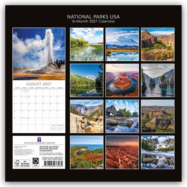 Produktbild: National Parks USA 2027 &ndash; 16-Monatskalender
