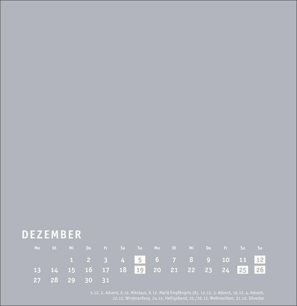 Produktbild: Premium-Bastelkalender silbergrau gro&szlig; 2027