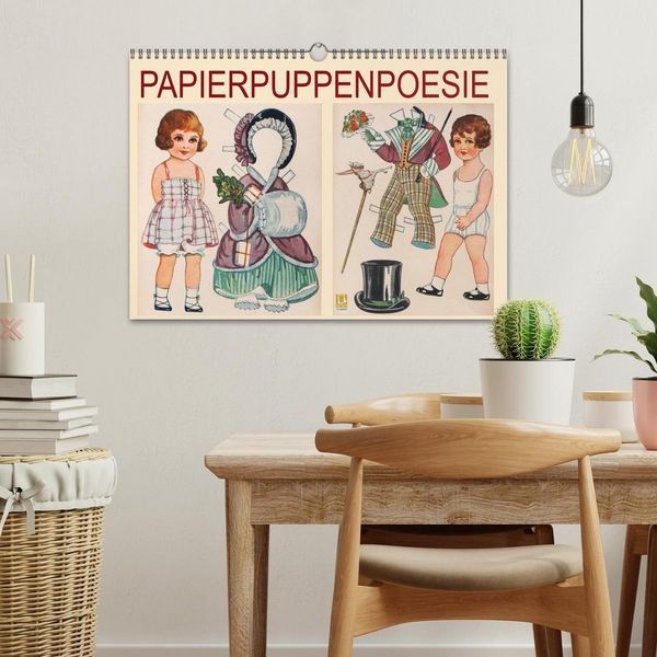 Produktbild: Papierpuppenpoesie (Wandkalender 2027 DIN A3 quer), CALVENDO Monatskalender