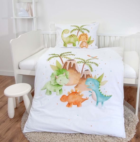 Produktbild: babybest&reg; 2485230063 - Dinos Bettw&auml;sche (Made in Green), 40x60 cm + 100x135 cm, 100% Baumwolle