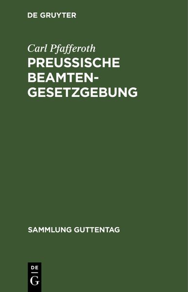 Produktbild: Preu&szlig;ische Beamten-Gesetzgebung