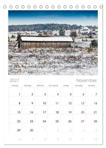 Produktbild: Tischplaner 2027 - L&uuml;neburger Heide - Im Wandel der Jahreszeiten (A5 Tischkalender zum Aufstellen) CALVENDO