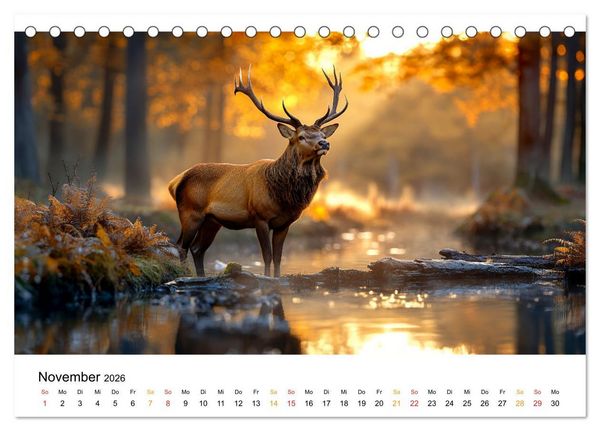 Produktbild: Wilde Tierwelt im Wald (Tischkalender 2026 DIN A5 quer), CALVENDO Monatskalender