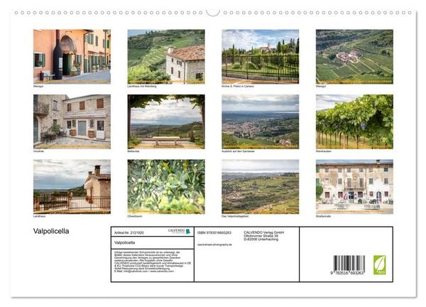 Produktbild: Valpolicella (hochwertiger Premium Wandkalender 2026 DIN A2 quer), Kunstdruck in Hochglanz