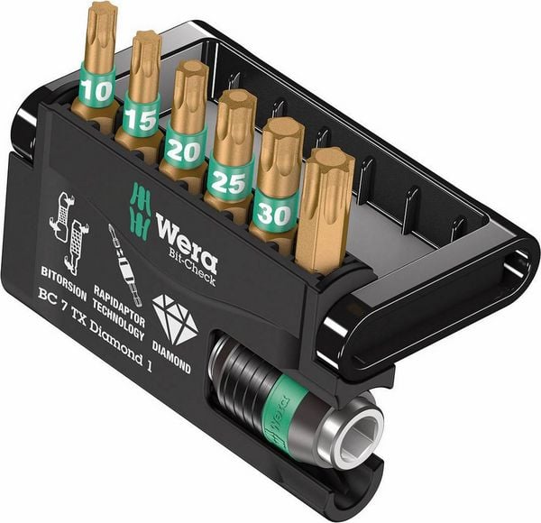 Produktbild: Wera Bit-Check 7 TX Diamond 1 05057415001 Bit-Set 7teilig Innen T-Profil BiTorsion