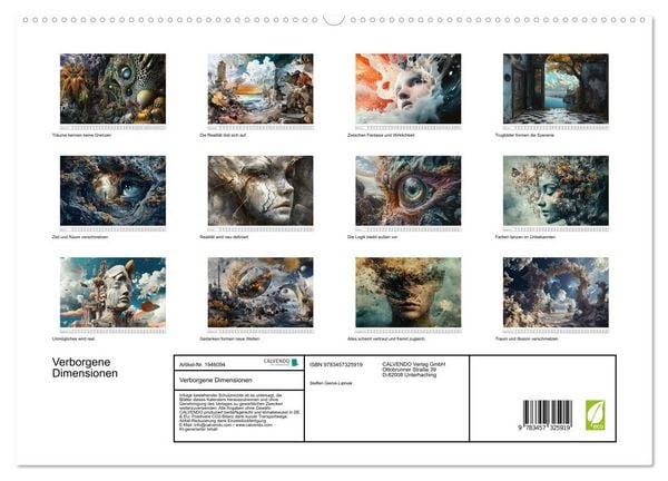 Produktbild: Verborgene Dimensionen (hochwertiger Premium Wandkalender 2026 DIN A2 quer), Kunstdruck in Hochglanz