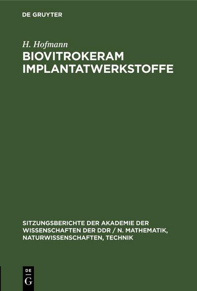 Produktbild: Biovitrokeram Implantatwerkstoffe