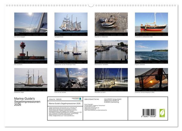 Produktbild: Marina Guide's Segelimpressionen 2026 (hochwertiger Premium Wandkalender 2026 DIN A2 quer), Kunstdruck in Hochglanz