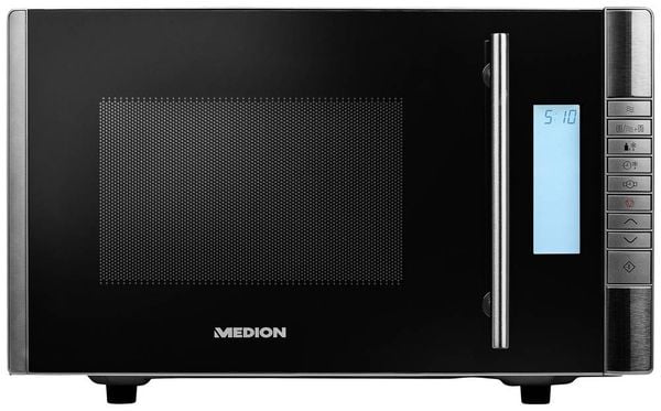 Medion MD 14482 Mikrowelle Edelstahl, Schwarz 800W Grillfunktion, mit Display, Timerfunktion