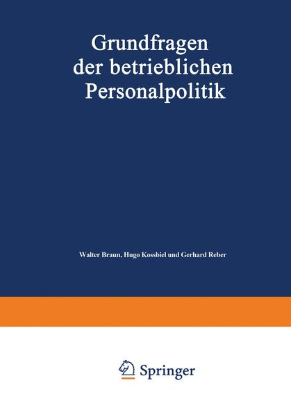 Produktbild: Grundfragen der betrieblichen Personalpolitik