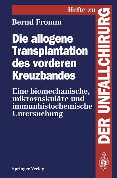 Produktbild: Die allogene Transplantation des vorderen Kreuzbandes