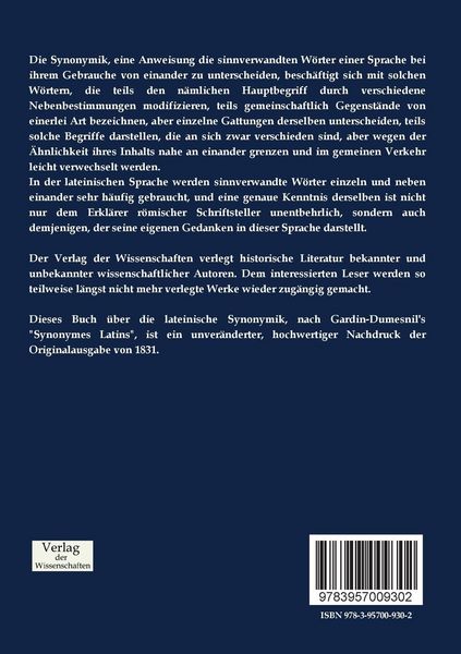 Produktbild: Lateinische Synonymik