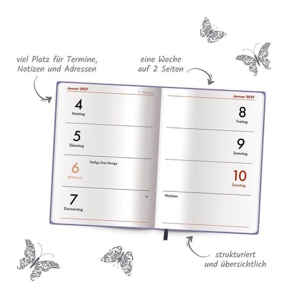 Produktbild: TR&Ouml;TSCH - Taschenkalender A7 Soft Touch Blumen 2027