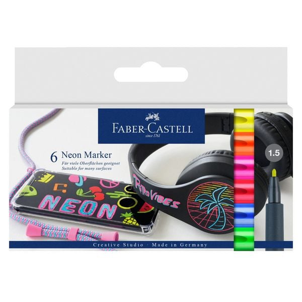 Produktbild: Faber-Castell Neon Marker, 6er Kartonetui