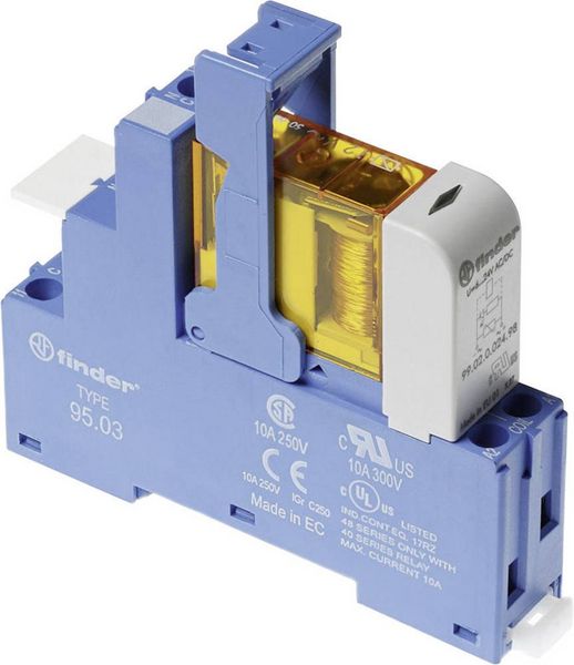 Produktbild: Finder 48.31.7.012.0050 Relaisbaustein Nennspannung: 12 V/DC Schaltstrom (max.): 10 A 1 Wechsler 1 St.